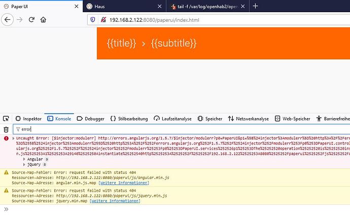 OpenHAB-Angular-Host-Error
