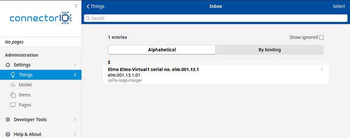 Discovery results of OCPP charging station