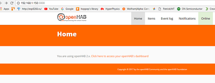 myopenhab local cloud interface