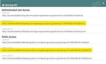 Choosing the right URLs for icalendar-Binding