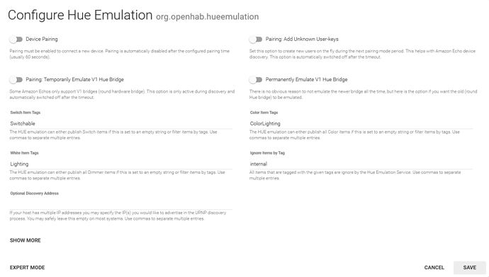 Hue Addon Settings