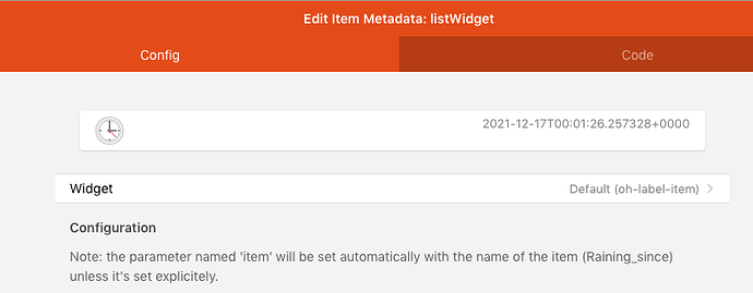 Widget config