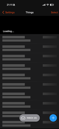 Things list not visible