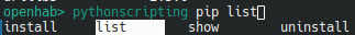 available pip commands