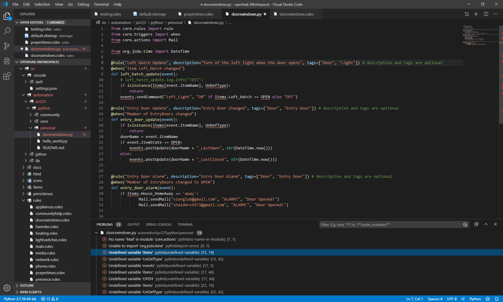 Jython VsCode and pylint - VS Code - openHAB Community