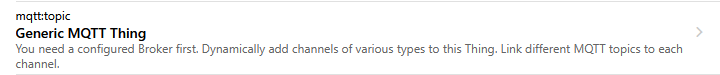 openHAB – Generic MQTT Thing